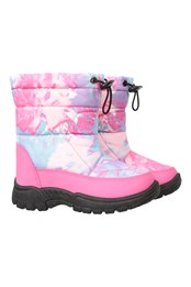 Caribou Toddler Adaptive Printed Snow Boots Bright Pink