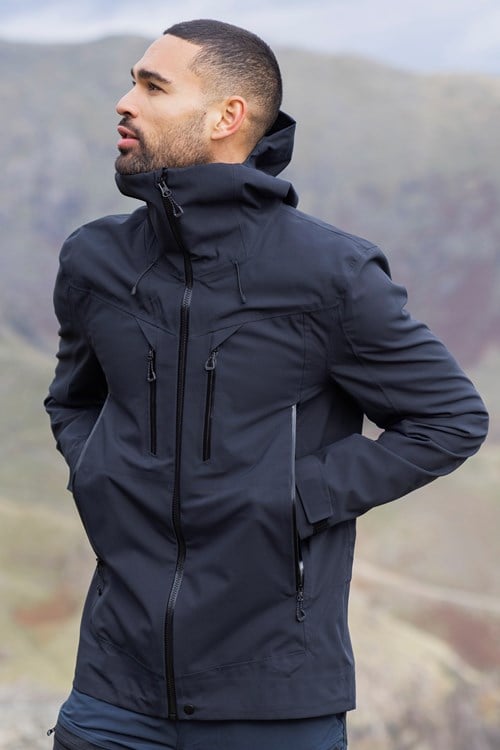Mountain Warehouse Ultra Cyclone Mens 3 Layer Waterproof Jacket - Black | Size XS