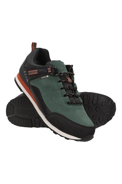 Stride Mens Waterproof Walking Shoes - Green