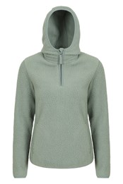 Cosmos Womens Recycled Hooded Fleece Khaki