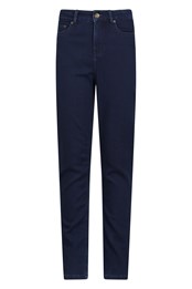 Brushed Womens Warm Jeans Dark Blue