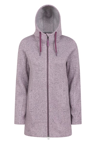 Bruges Womens Longline Fleece Jacket - Purple