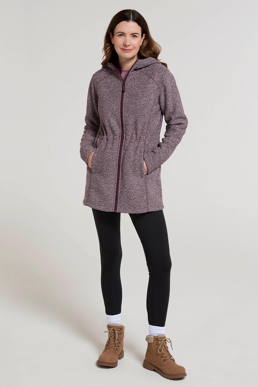 Mountain Warehouse Nevis Mujer Longline Chaqueta Polar Damas Anti Píldoras Sudadera con Capucha - Imagen 25 de 57