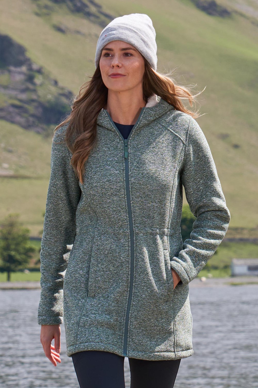 Mountain Warehouse Nevis Women's Longline Fleece Jacket Ladies Anti Pill Hoodie