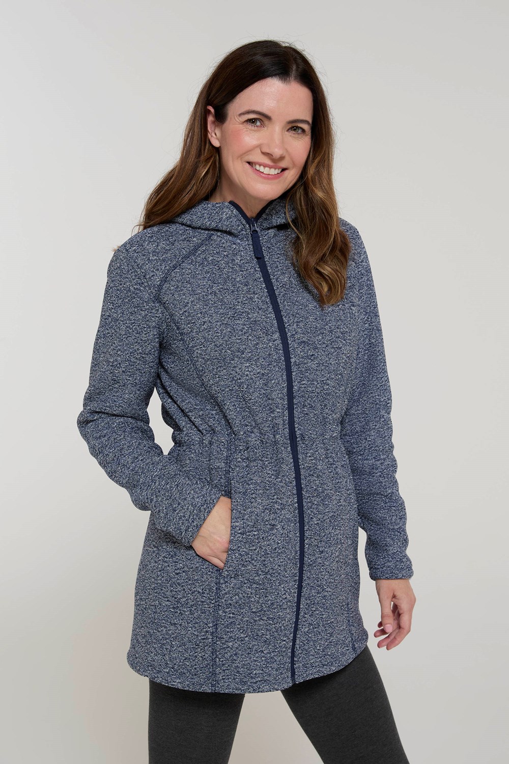 Mountain Warehouse Nevis Mujer Longline Chaqueta Polar Damas Anti Píldoras Sudadera con Capucha - Imagen 46 de 57