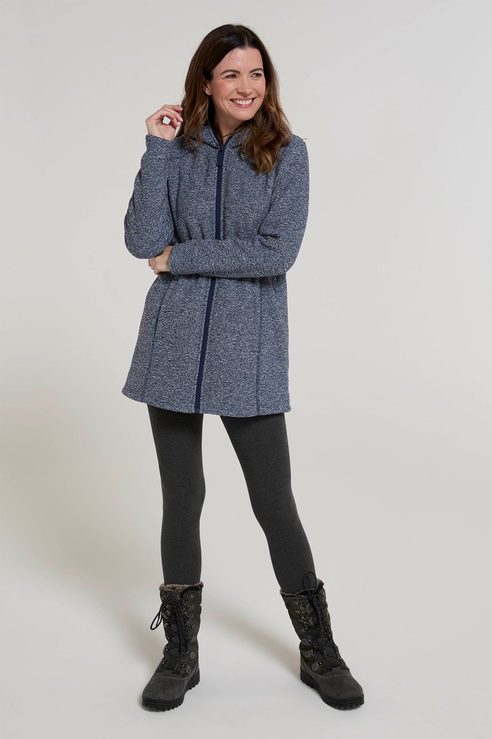 Mountain Warehouse Nevis Mujer Longline Chaqueta Polar Damas Anti Píldoras Sudadera con Capucha - Imagen 48 de 57