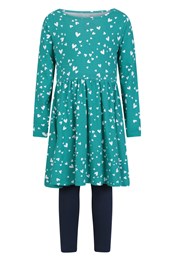 Daisy conjunto de vestido orgánico Azul Teal
