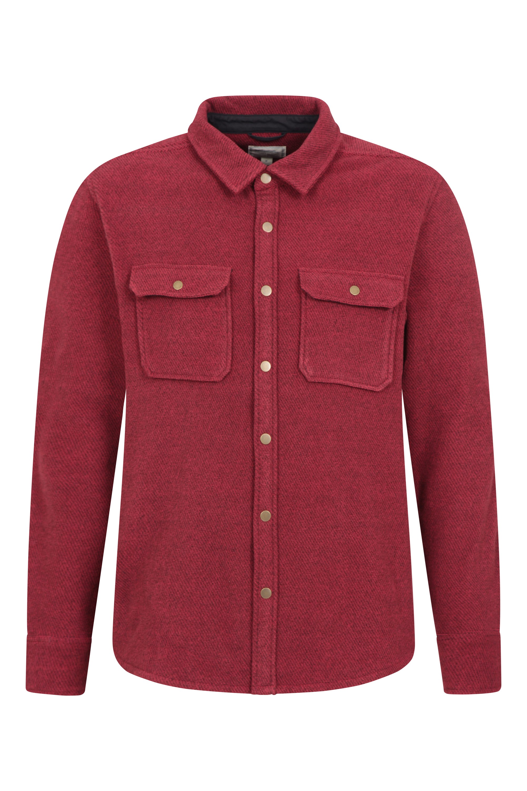 Dresden Mens Twill Fleece Shirt - Red