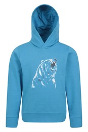 Polar Bear Kids Organic Hoodie Bright Blue