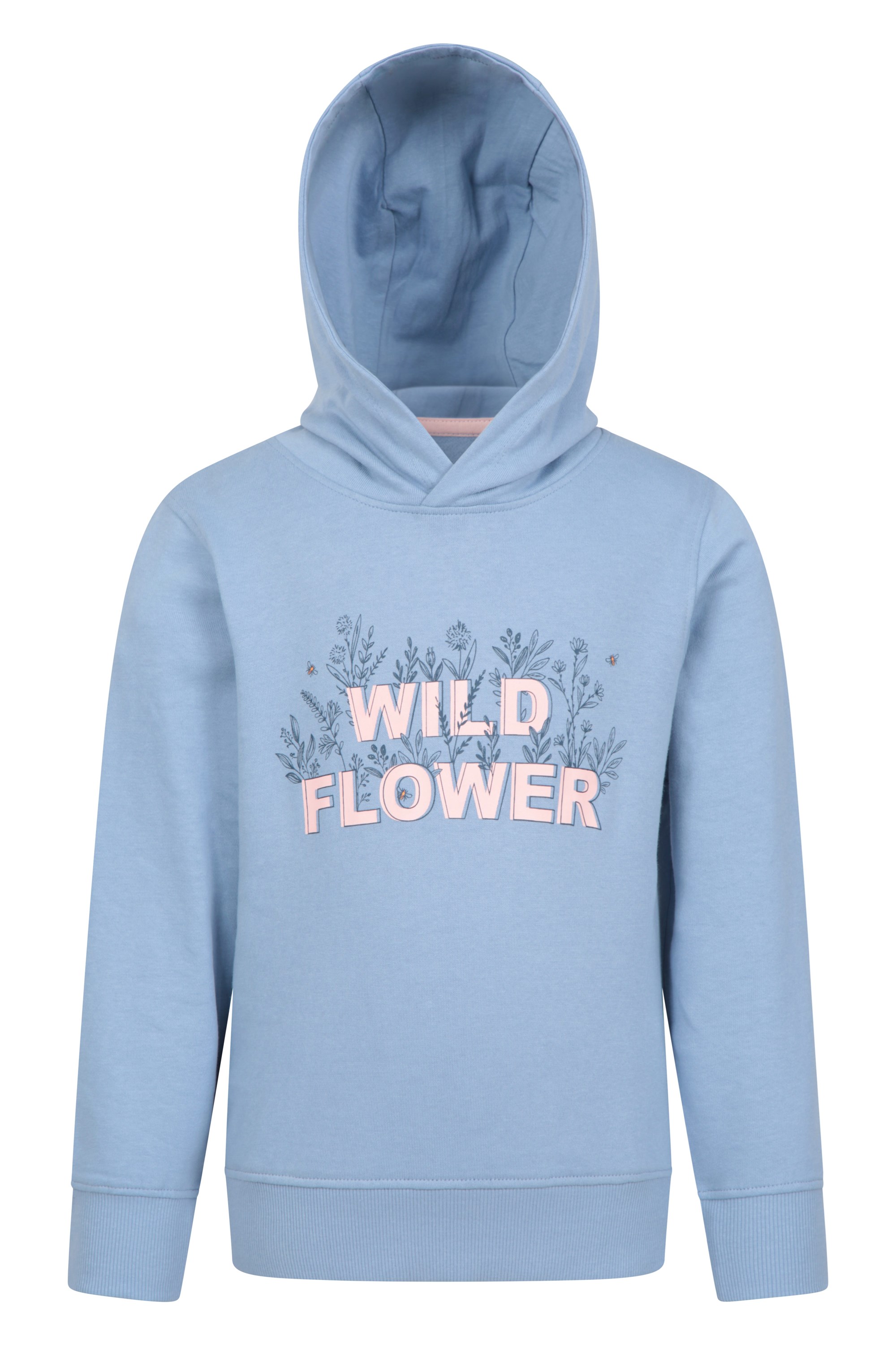 Wild Flower dziecięca organiczna bluza z kapturem - Blue
