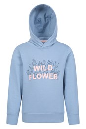 Wild Flower Kids Organic Hoodie Pale Blue