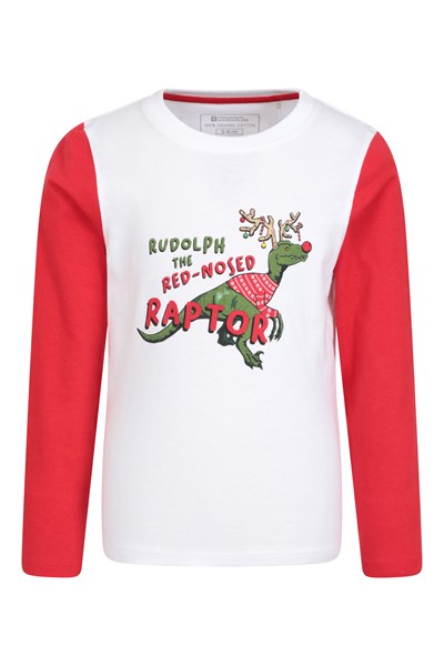 Rudolph Raptor Kids Organic T-Shirt - White