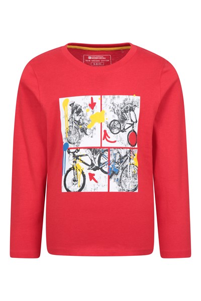 Mountain Bike Kids Organic T-Shirt - Red