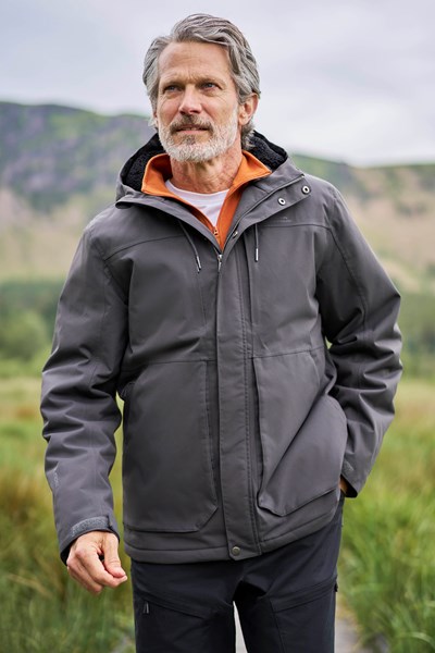 Coastline Mens Borg Waterproof Jacket - Grey