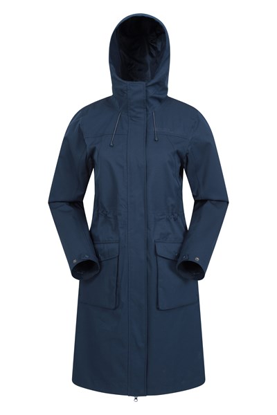 Starnberg Womens Longline Waterproof Jacket - Navy