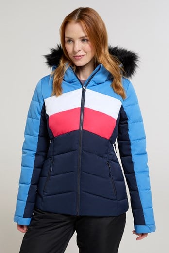 Cascade Womens Padded Ski Jacket Blue