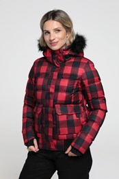 Distance Womens Recycled Ski Jacket Red