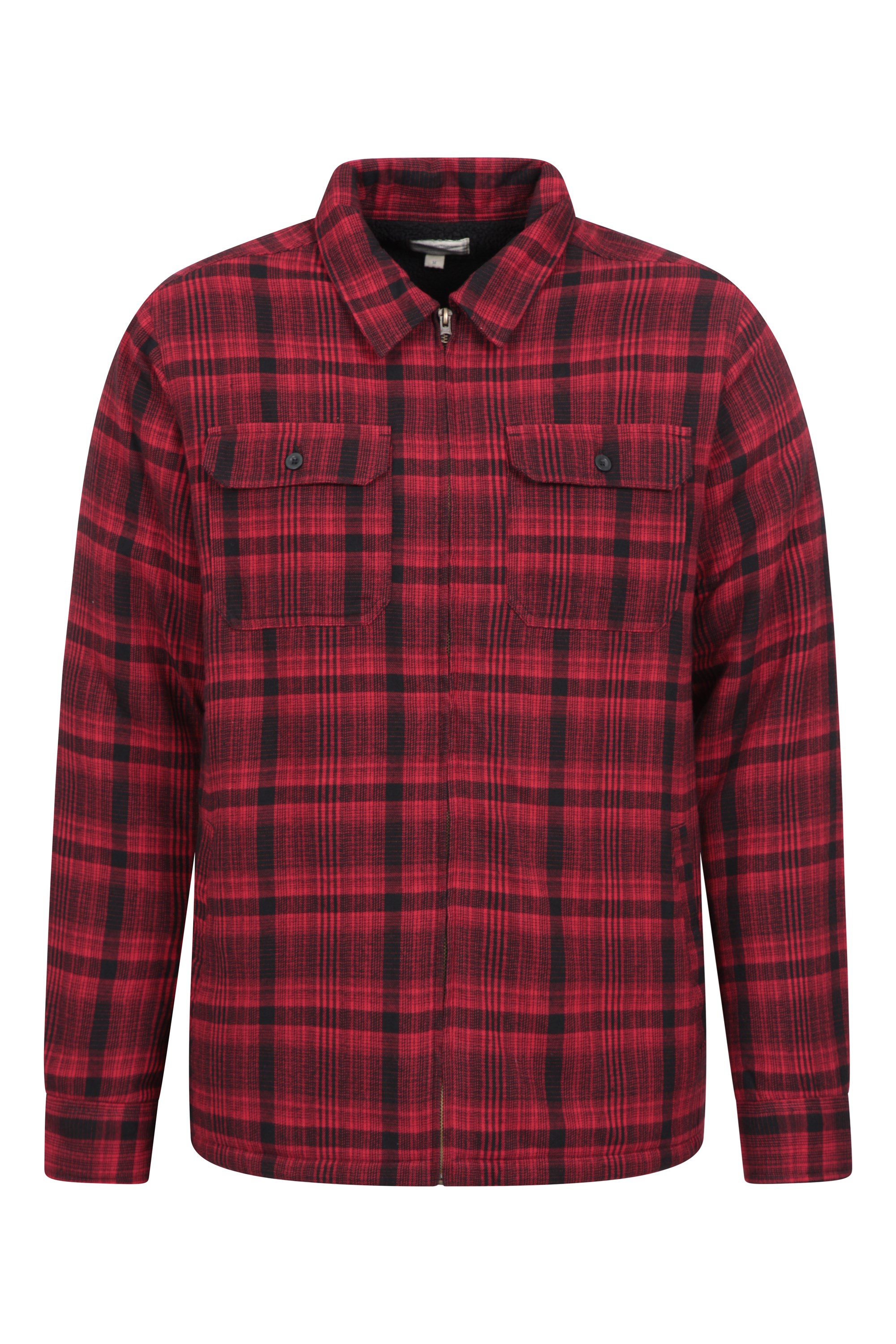 Stream II Mens Lined Flannel Shirt - Red