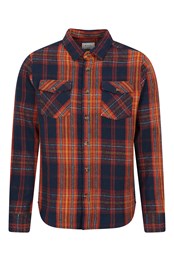 Track Mens Heavy Flannel Shirt Burnt Orange