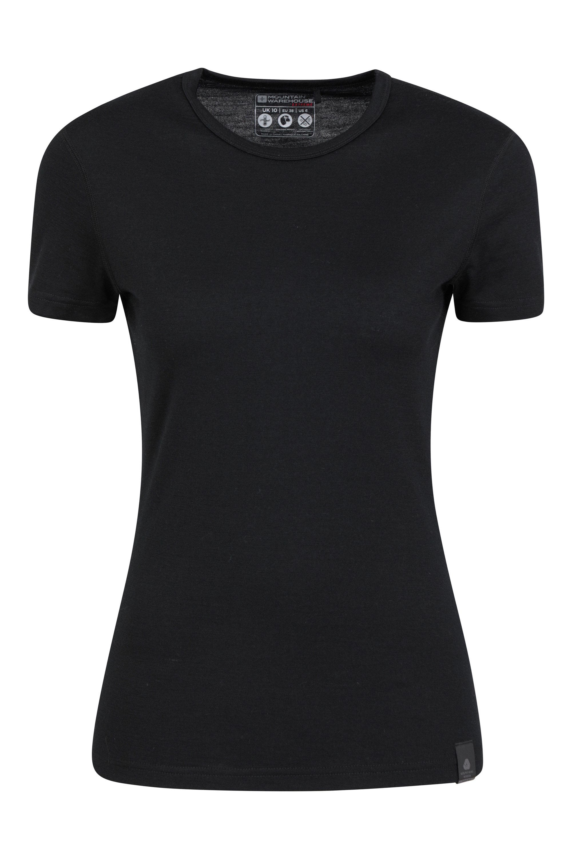 Merino damska koszulka z krótkim rękawem - Black