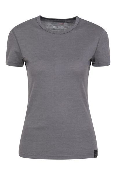 Merino Womens Short Sleeve Tee - Grey