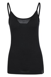 Merino Womens Cami Vest Top Black