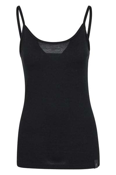 Merino Womens Cami Vest Top - Black
