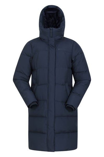 Andes Extreme Womens Long Down Jacket - Navy