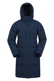 Ash Womens Water-Resistant Down Jacket Navy