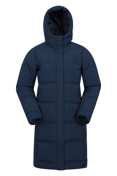 Ash Womens Water-Resistant Down Jacket - Navy