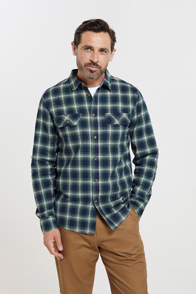 Organic Timber Mens Twill Shirt - Dark Blue