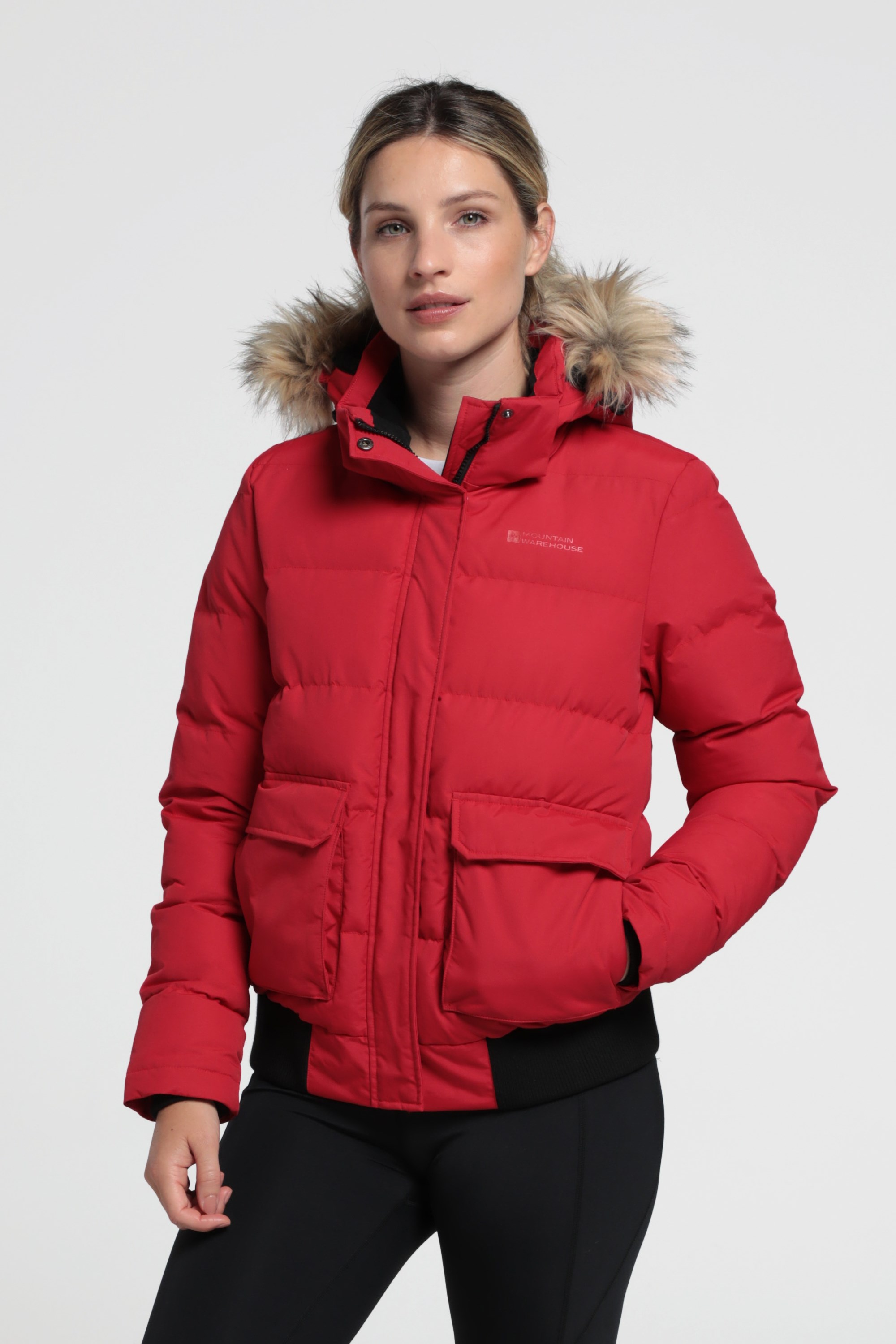 Franklin Womens Padded Bomber Jacket - Red