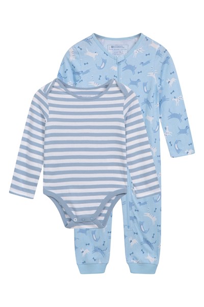 Baby Organic Bodysuit Set - Light Blue