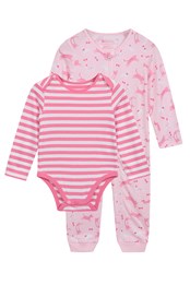 Baby Organic Bodysuit Set Light Pink