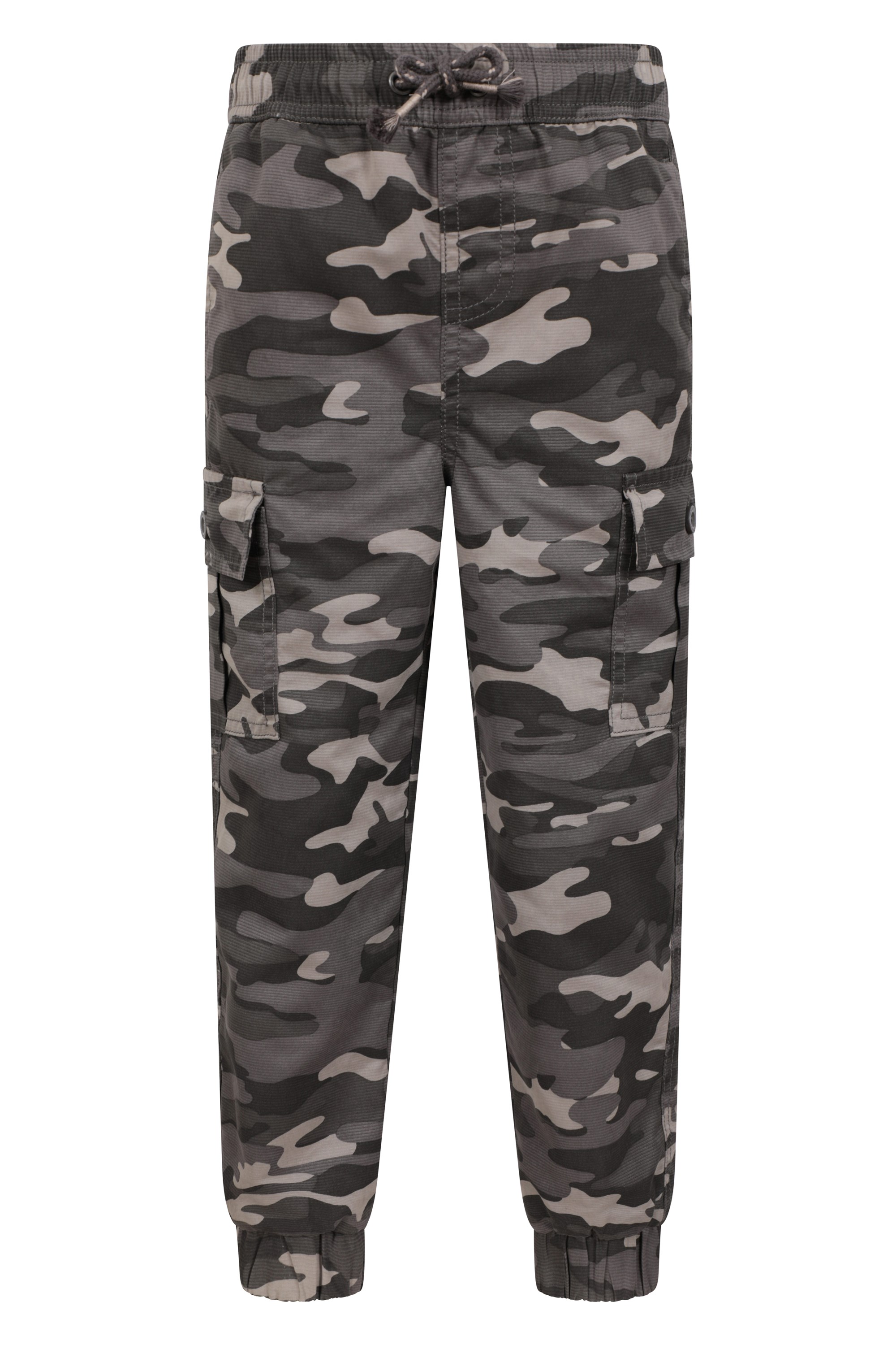 Camo Kids Stain Resistant Cargo Trousers - Black