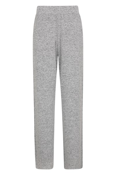 Womens Knitted Loungewear Wide Leg Pants - Grey