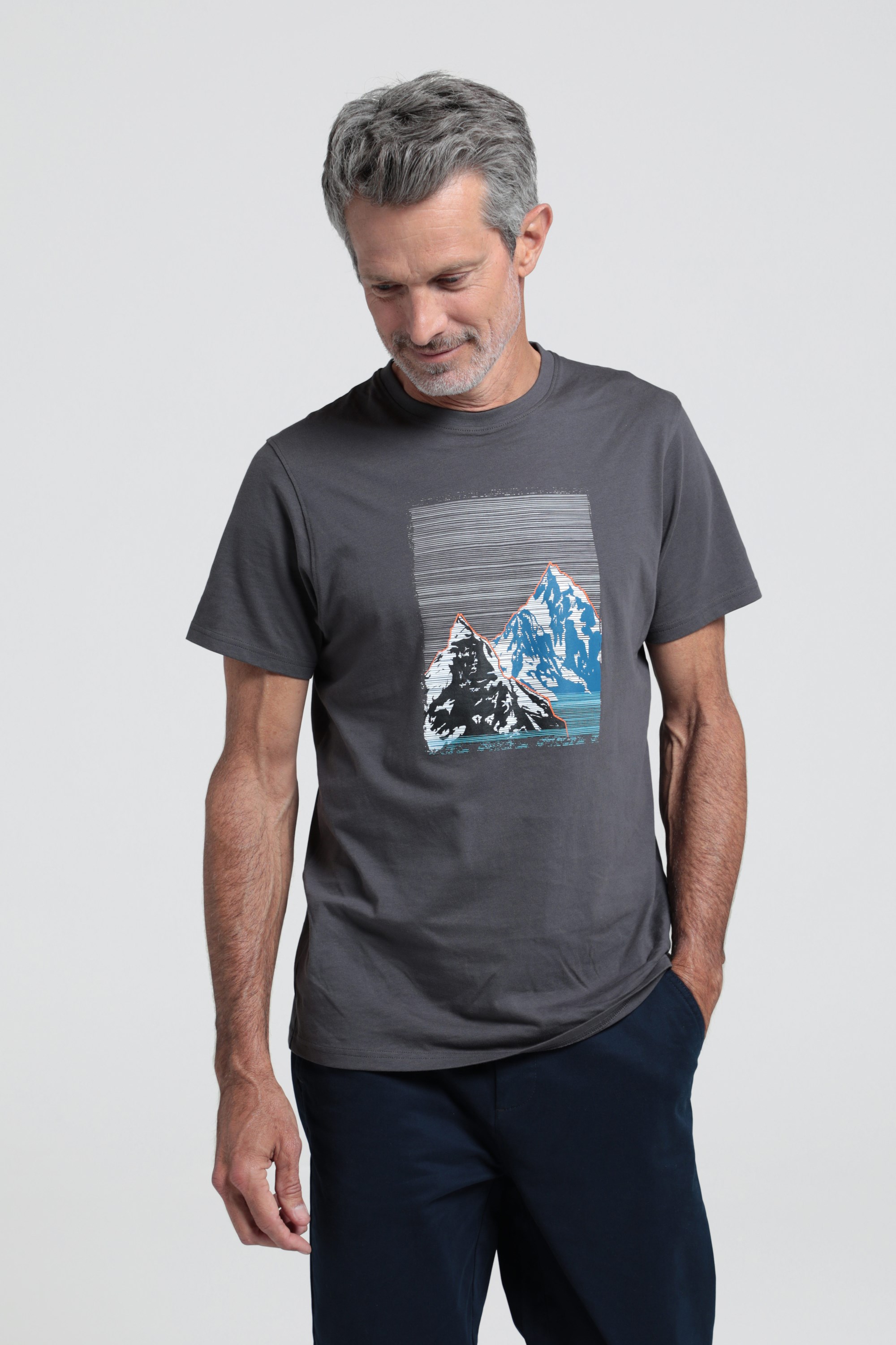 Mountain Peak męska koszulka organiczna - Grey