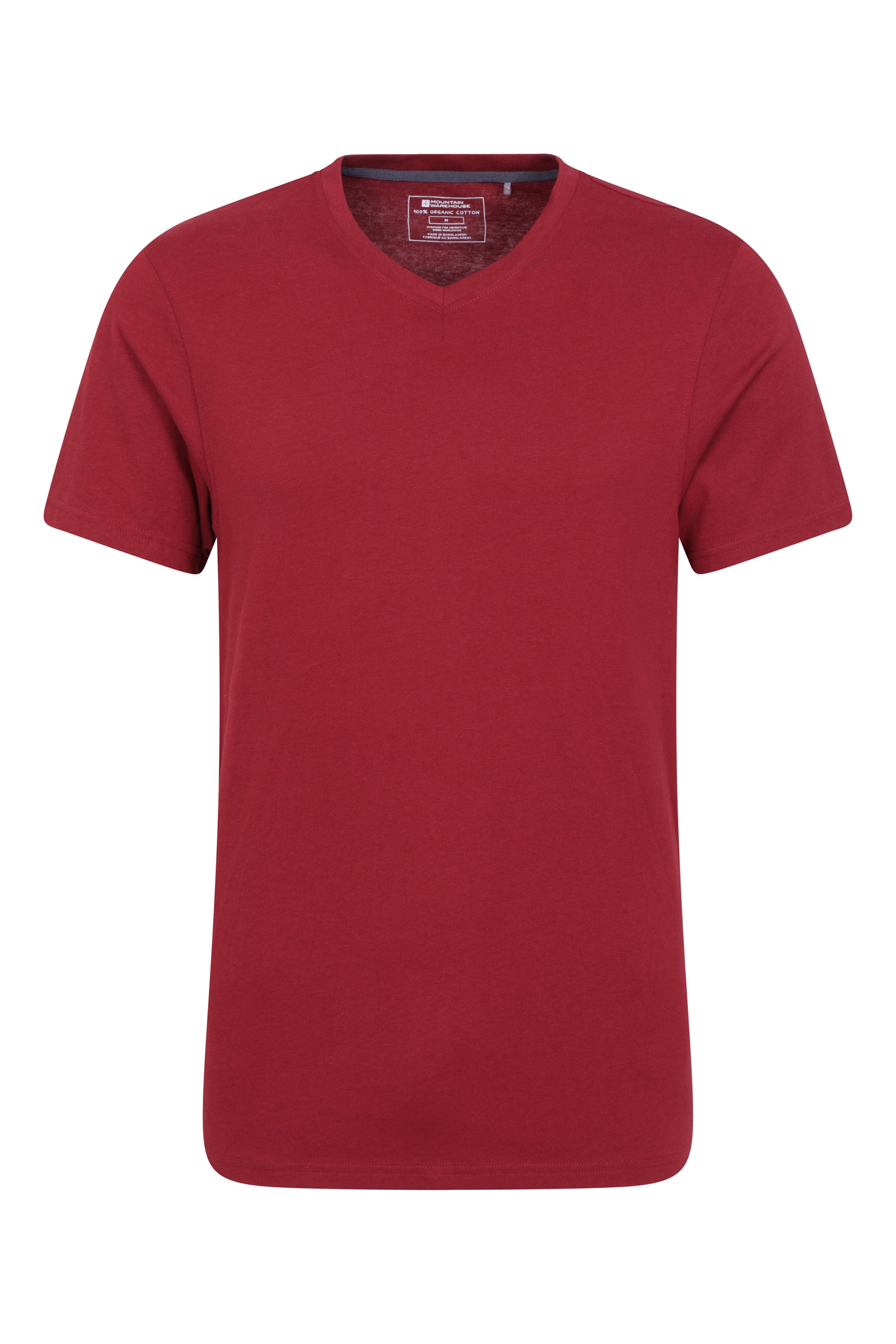 Eden koszulka męska organiczna z dekoltem w szpic - Red