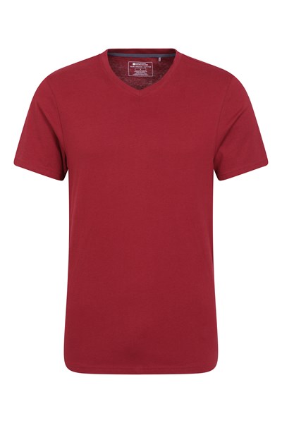 Eden Mens Organic V-Neck T-Shirt - Red