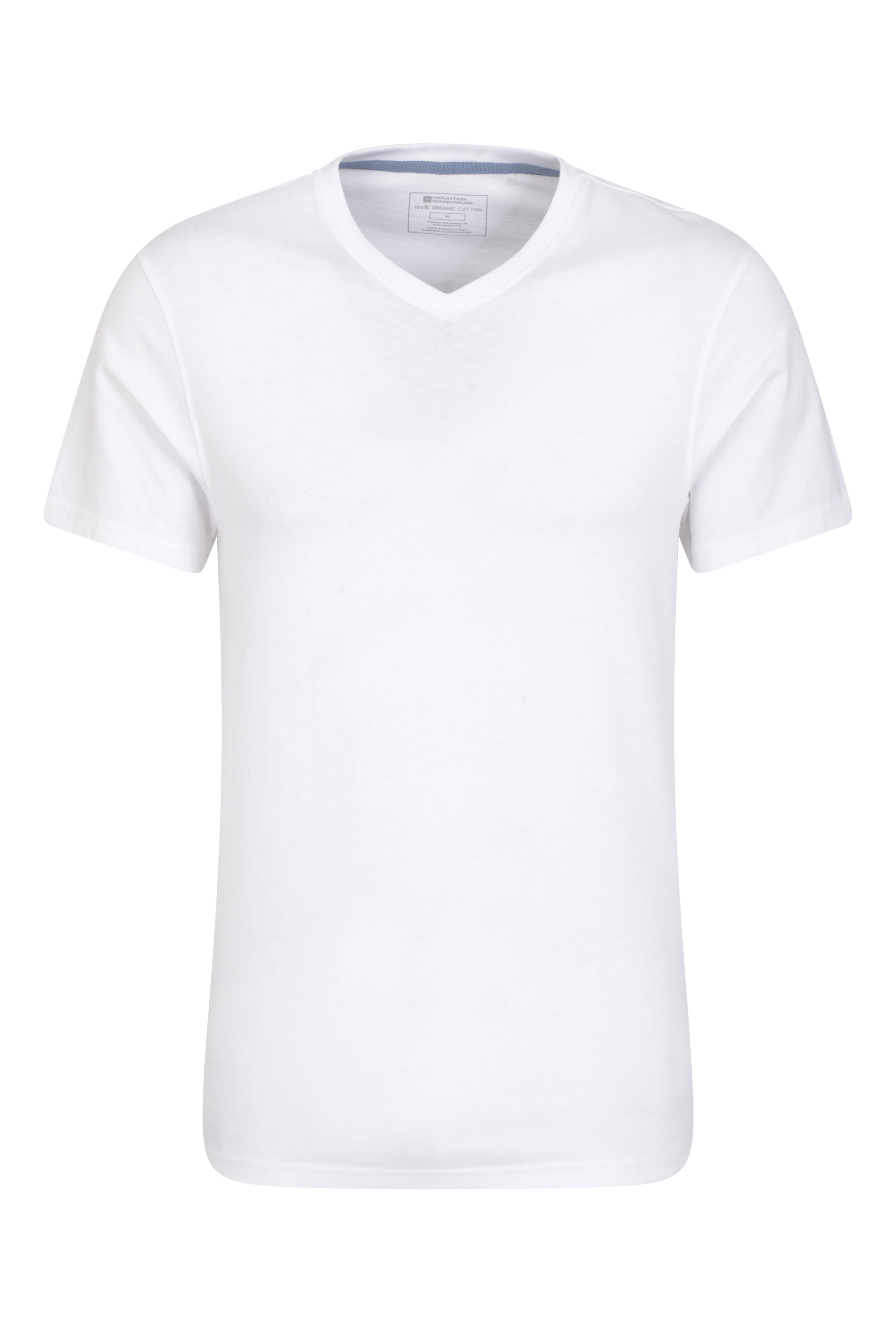 Eden koszulka męska organiczna z dekoltem w szpic - White
