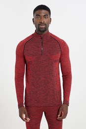 Slalom Mens Seamless Base Layer Top Red