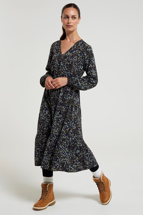 Mountain Warehouse Blossom Womens Midi Dress - Green | Size 10