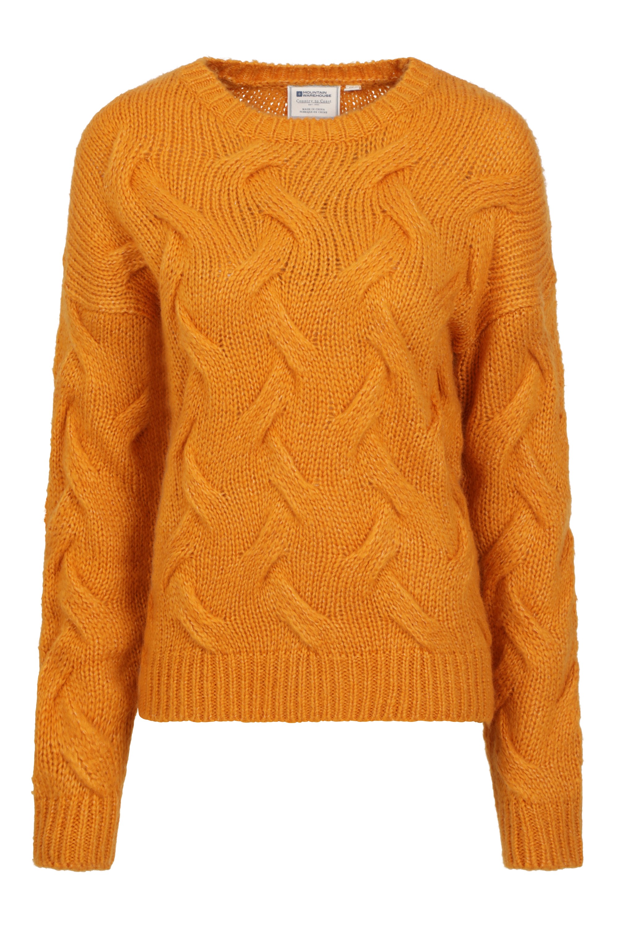 Austria Womens Cable Knit Jumper - Yellow
