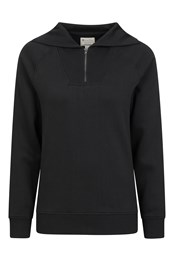 Womens Half Zip Sweater Black