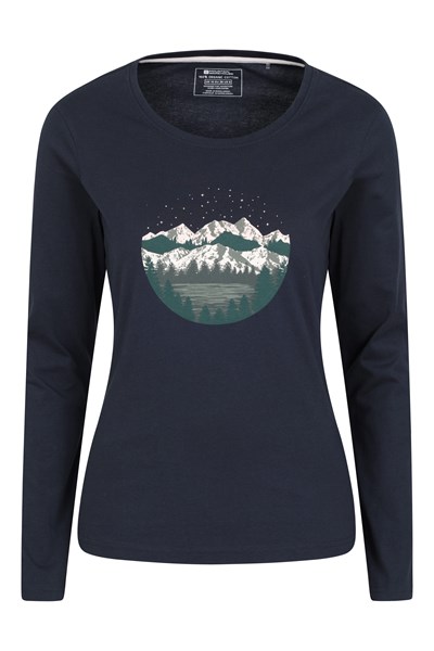 Midnight Mountains Womens Organic T-Shirt - Navy