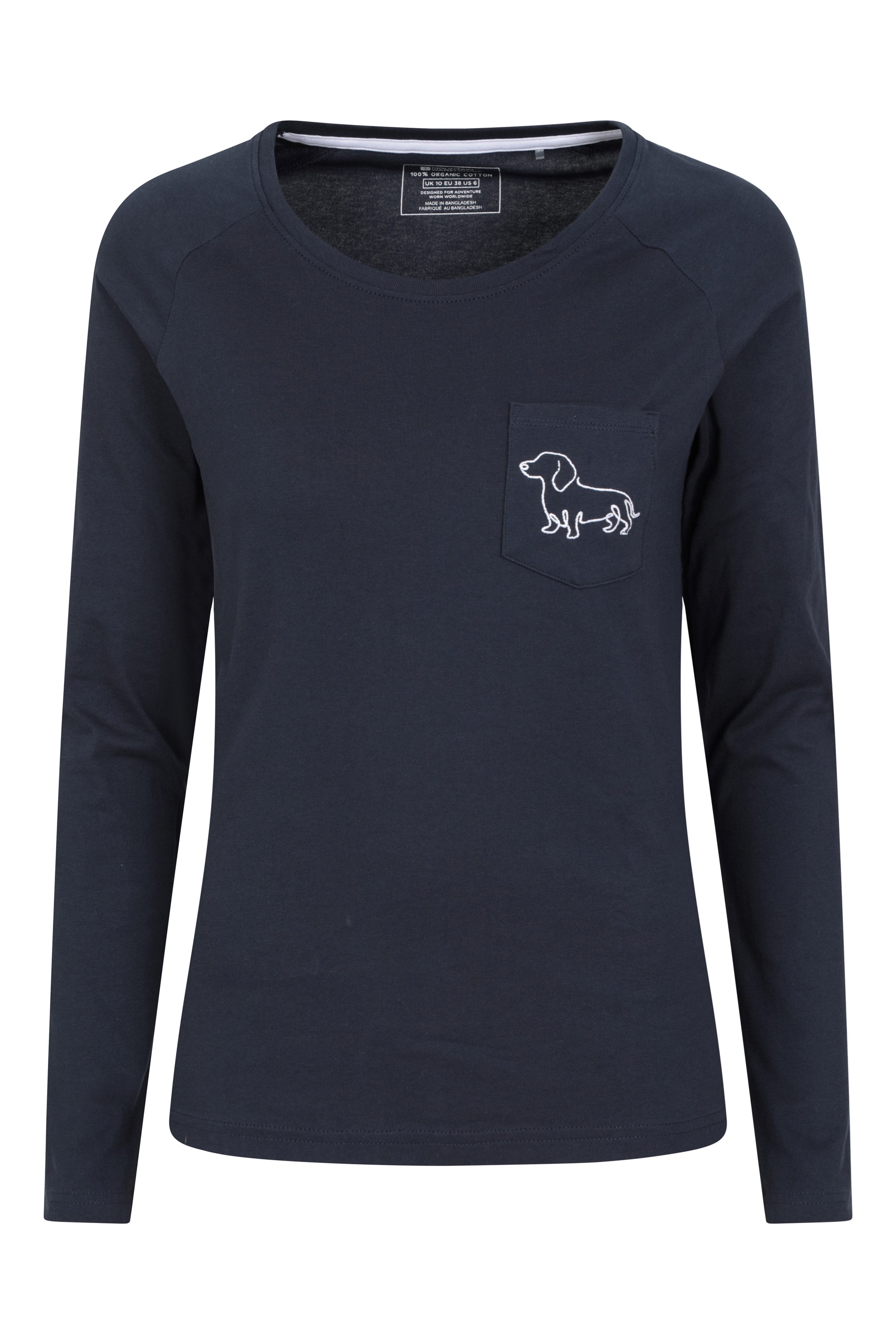 Pocket Dog Womens Organic T-Shirt - Navy