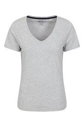 Eden Womens Organic V-Neck T-Shirt Light Grey