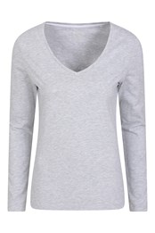 Eden Womens Organic V-Neck T-Shirt Grey