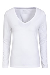 Eden Bio-T-Shirt mit V-Ausschnitt für Damen Weiss