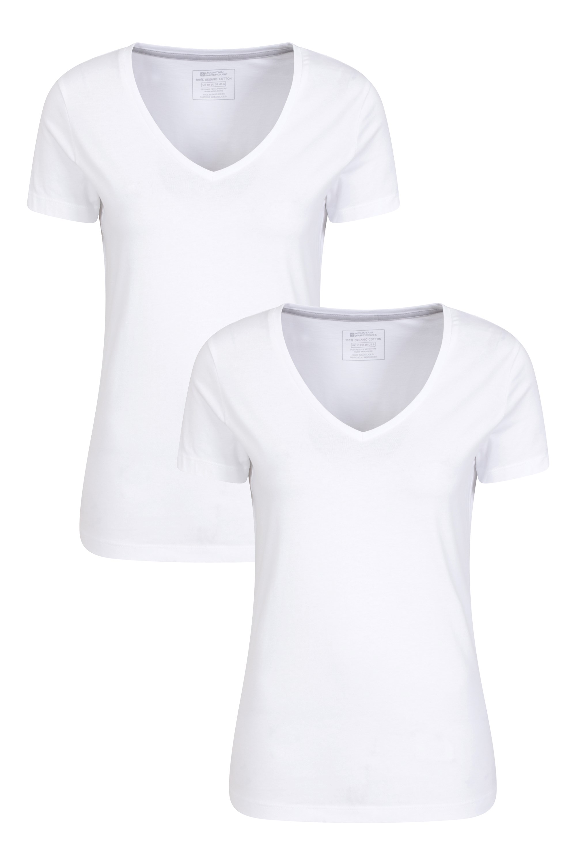Eden Womens Organic Short Sleeve T-Shirt 2-Pack - White